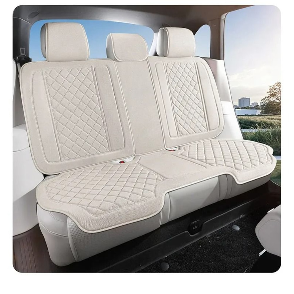 Universal Luxury Breathable Linen Full Car Seat Cover 2