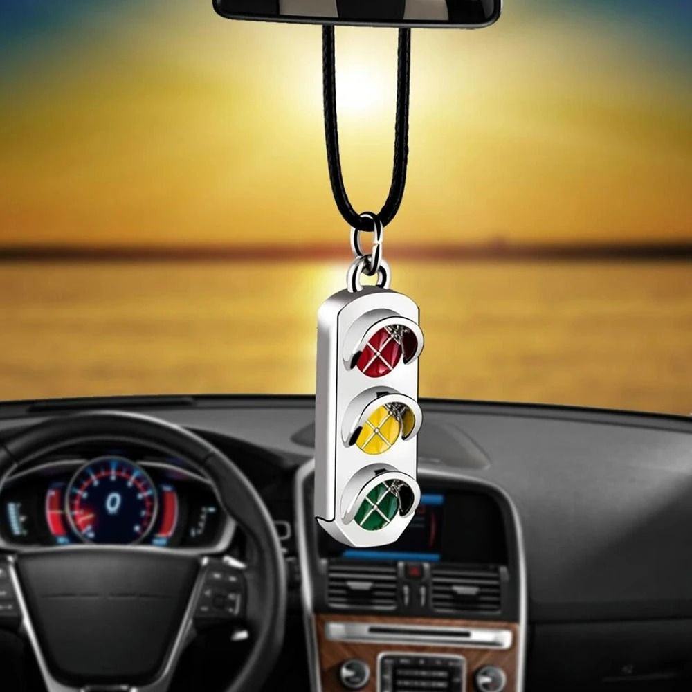 Classic Traffic Light Rearview Mirror Pendant 0