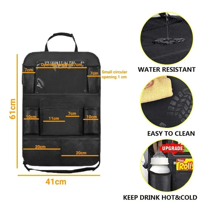 Back Seat Organizer With Touchscreen Tablet Holder 1
