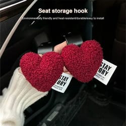 plush heart-shaped car seatback hooks