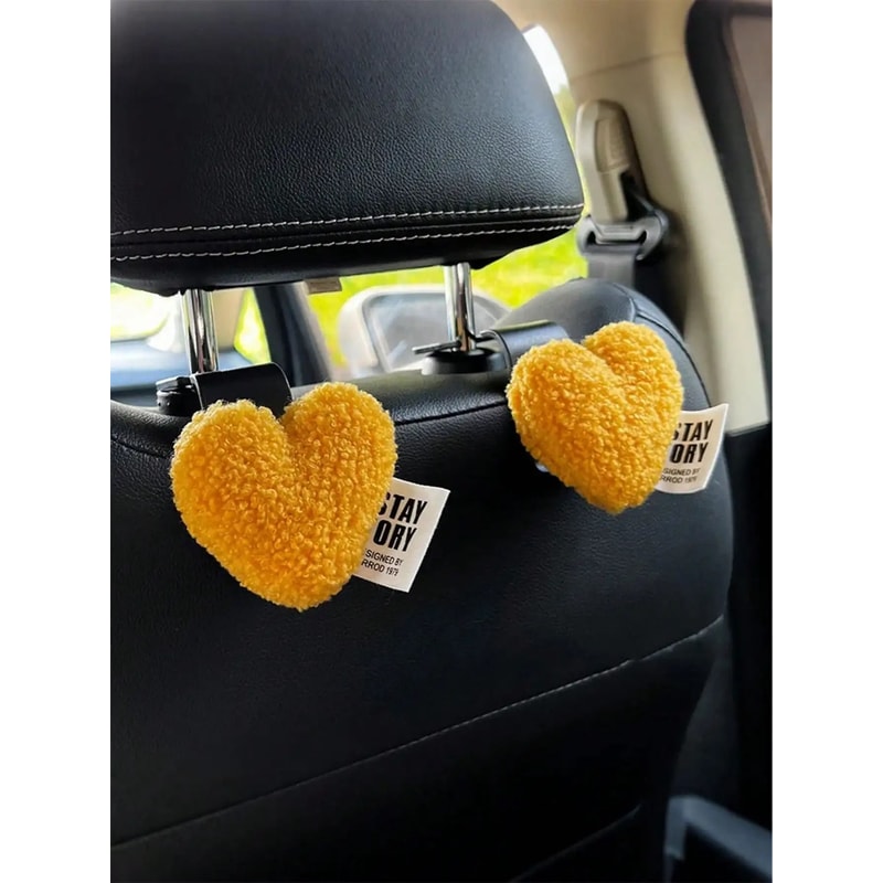 Plush HeartShaped Car Seatback Hooks 7
