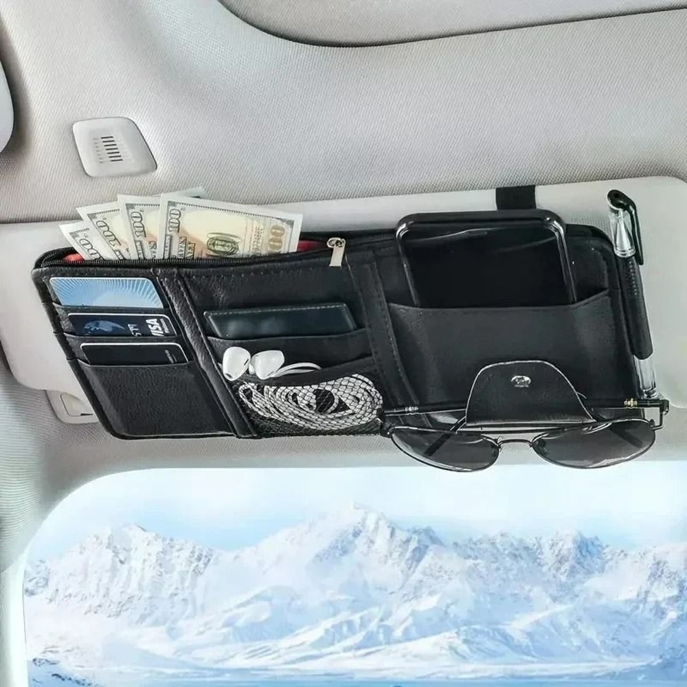 Car Sun Visor Organizer MultiPocket Technical Infrastructure HighYield Interior Storage Hub 7