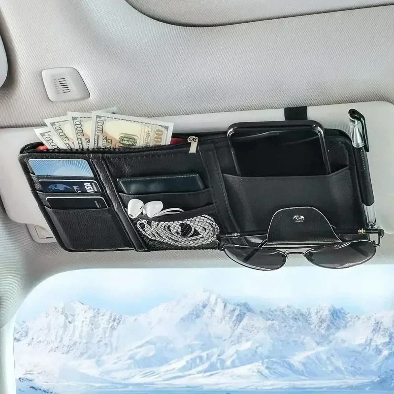 Car Sun Visor Organizer MultiPocket Technical Infrastructure HighYield Interior Storage Hub 7