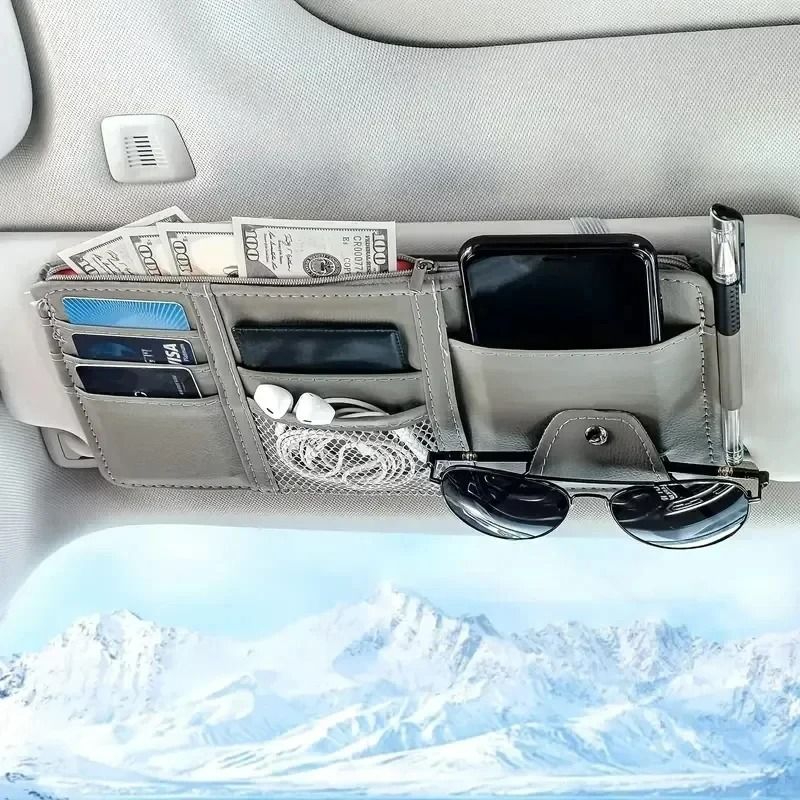 Car Sun Visor Organizer MultiPocket Technical Infrastructure HighYield Interior Storage Hub 8