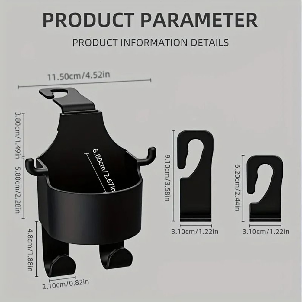 Universal SeatHeadrest Organizer Cup Holder Storage Series HighYield Interior Interaction Hub 4