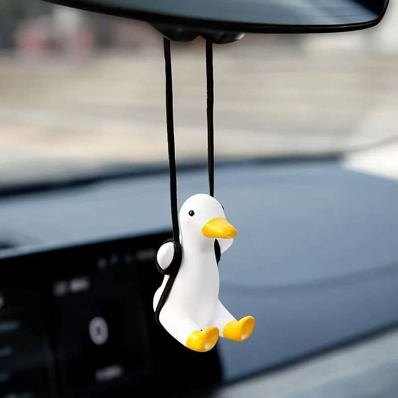 Cute Swing Duck Car Hanging Ornament 0