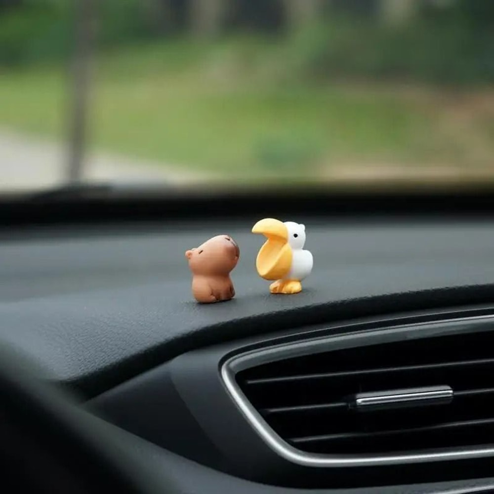 Funny Capybara With Duck Dashboard Ornament 5