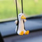 Cool White Swing Duck With Sunglasses Car Ornament 3