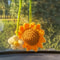 Handmade Woven Sunflower Car Hanging Ornament 2