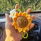 Handmade Woven Sunflower Car Hanging Ornament 3