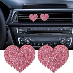 crystal heart sparkling car air vent freshener (2-pack)