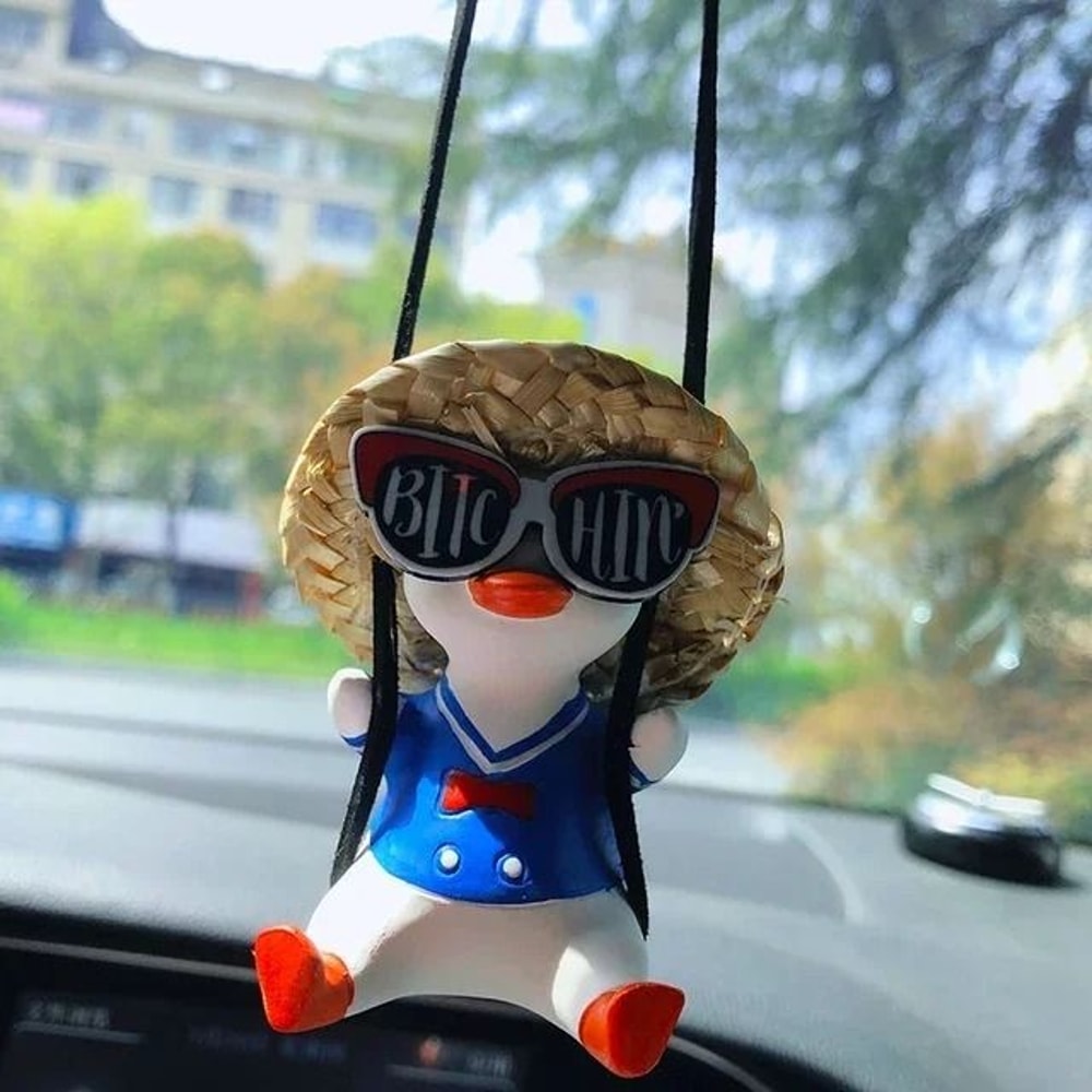 Sitting Swing Duck Car Rearview Mirror Pendant 8