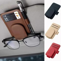 leather sun visor sunglasses & card holder