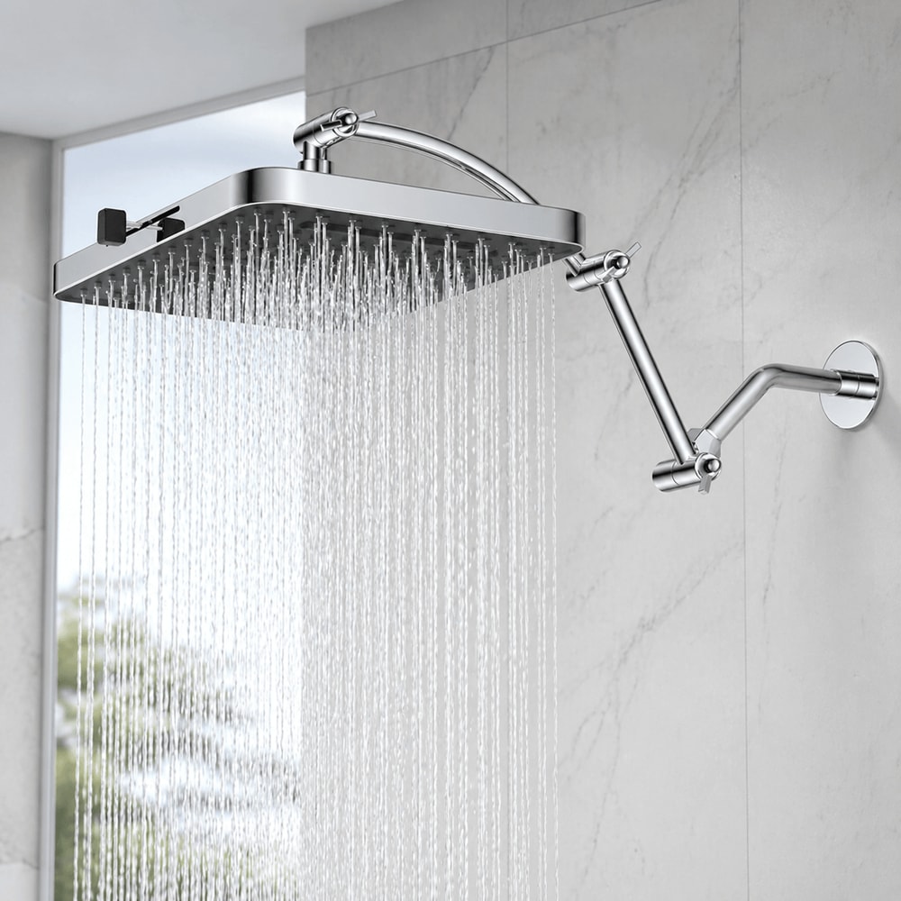 13 In HighPressure Rainfall Shower Head With Extension Arm 0