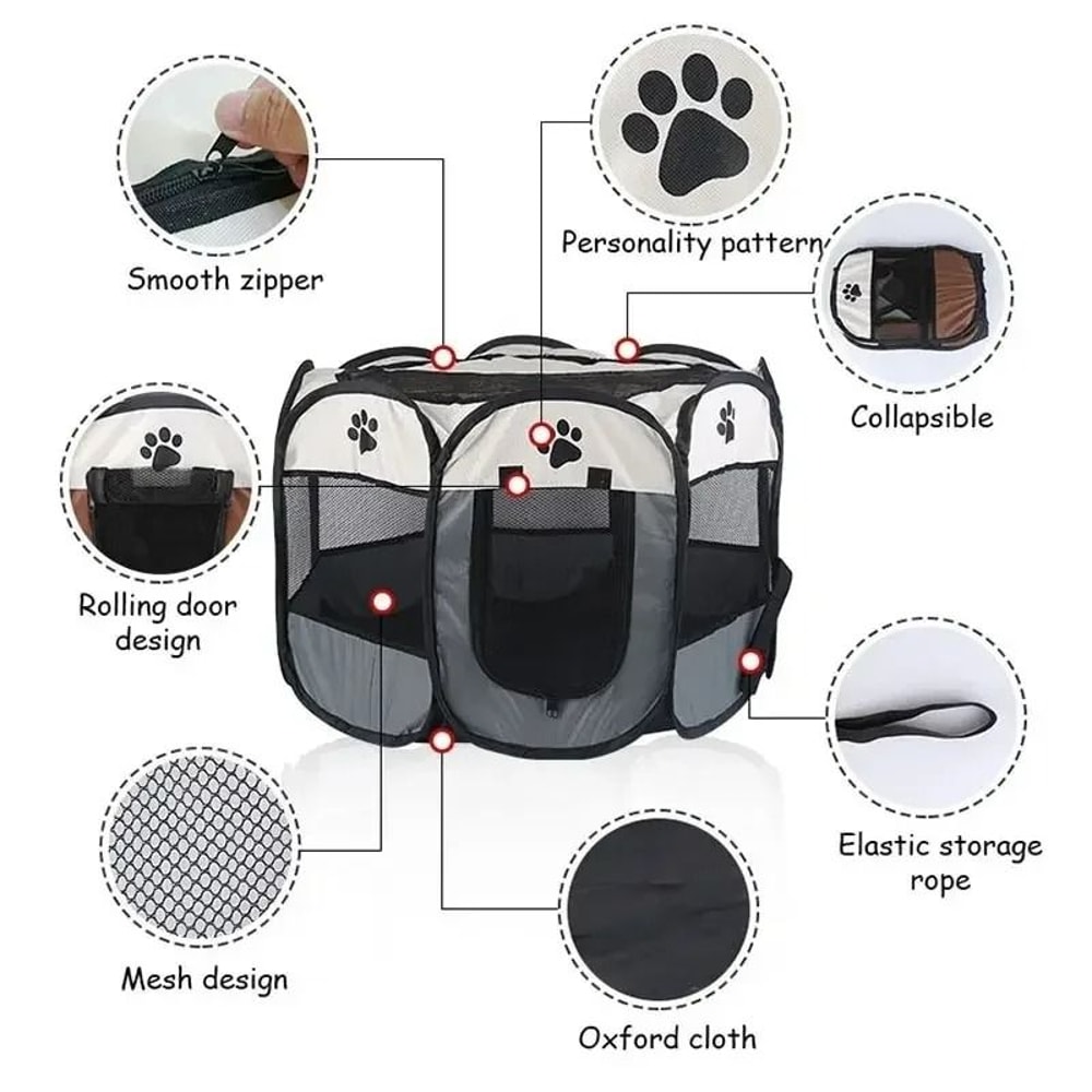 Portable Octagonal Pet Playpen Foldable Shelter 2