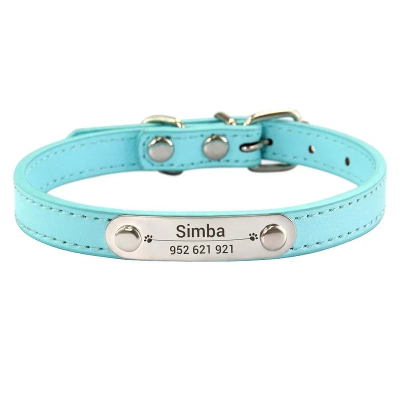 Executive Personalized ID Leather Pet Collar 8