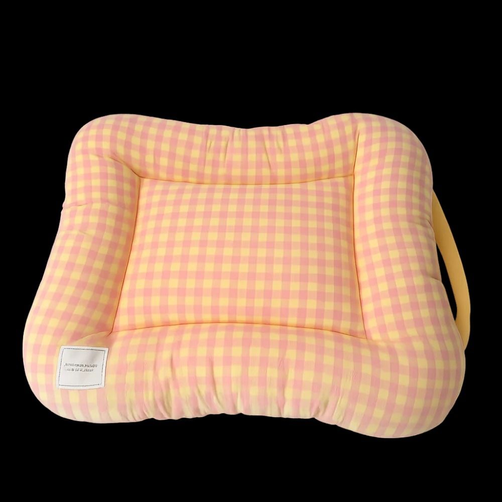 CloudSoft Macaron Plaid Dog Cushion Breathable AntiSlip Pet Bed 6