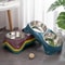 Diamond Pattern Stainless Steel Double Bowl NonSlip Elevated Pet Feeder 0
