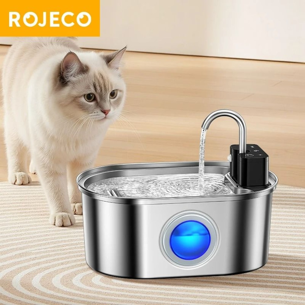 32L Wireless Sensor Pet Water Fountain Stainless Steel Automatic Drinking Station 1
