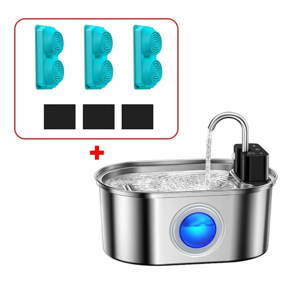 32L Wireless Sensor Pet Water Fountain Stainless Steel Automatic Drinking Station 9