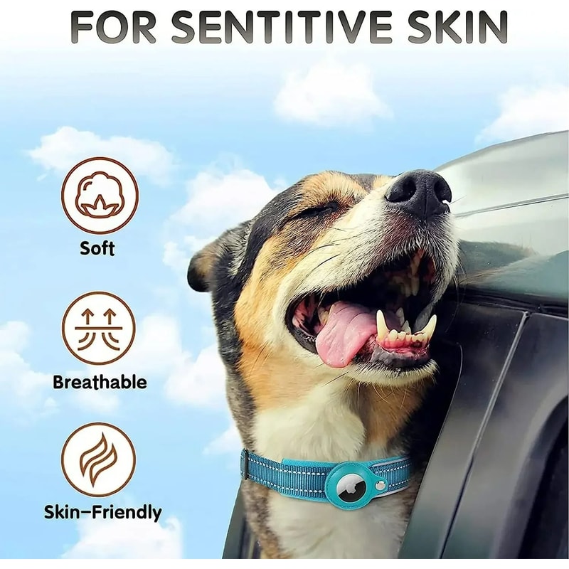 Reflective AirTag GPS Tracking Dog Collar Waterproof AntiLost Security 5