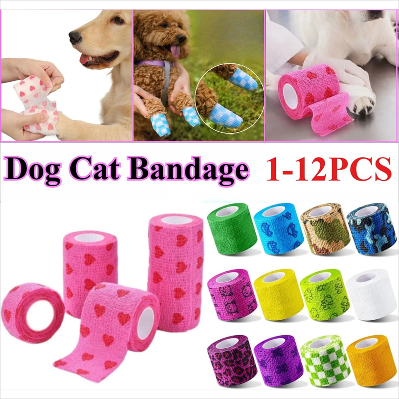 Pet SelfAdhesive Cohesive Bandage NonWoven Breathable Leg Joint Protector 0
