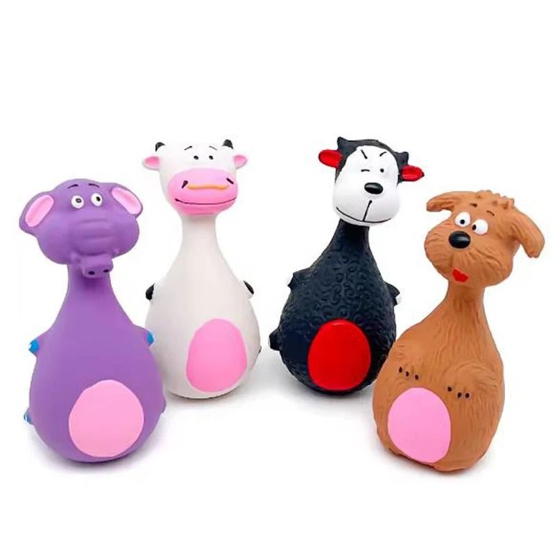 Durable Rubber Squeaky Animal Toy BiteResistant Interactive Elephant Cow 1