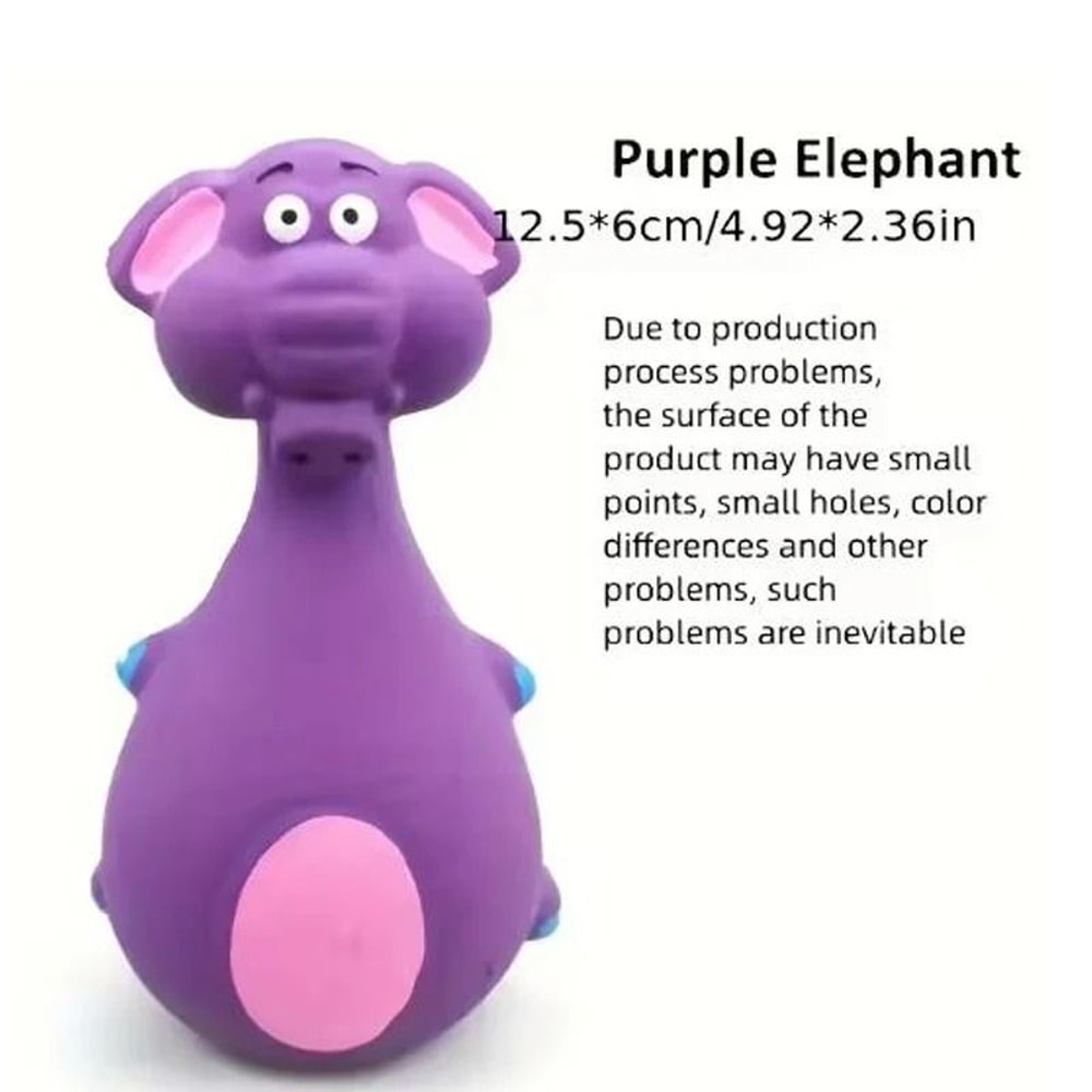 Durable Rubber Squeaky Animal Toy BiteResistant Interactive Elephant Cow 4