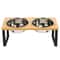 Ergonomic Elevated Wooden Feeder 15 Tilted Raised Pet Bowl Stand 7