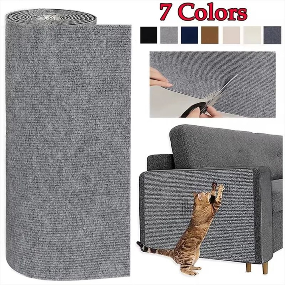 Trimmable SelfAdhesive Cat Scratcher Customizable Furniture Protector Scratching Mat 1