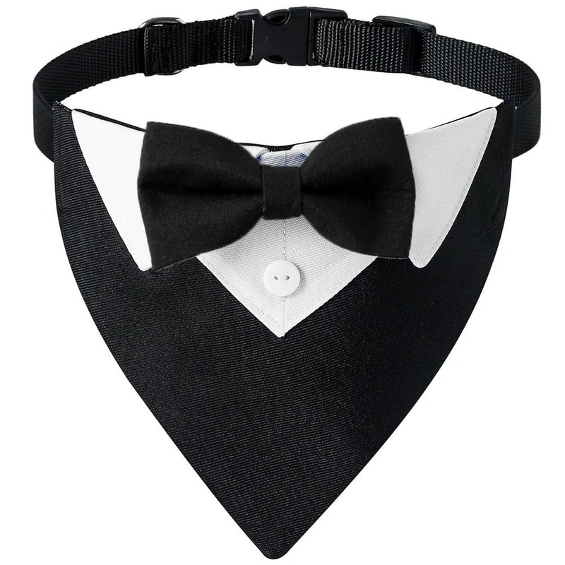 Formal Bow Tie Dog Tuxedo Bandana Adjustable Wedding Party Triangle Scarf 9