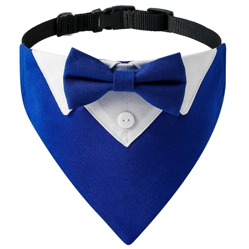 Formal Bow Tie Dog Tuxedo Bandana Adjustable Wedding Party Triangle Scarf 6