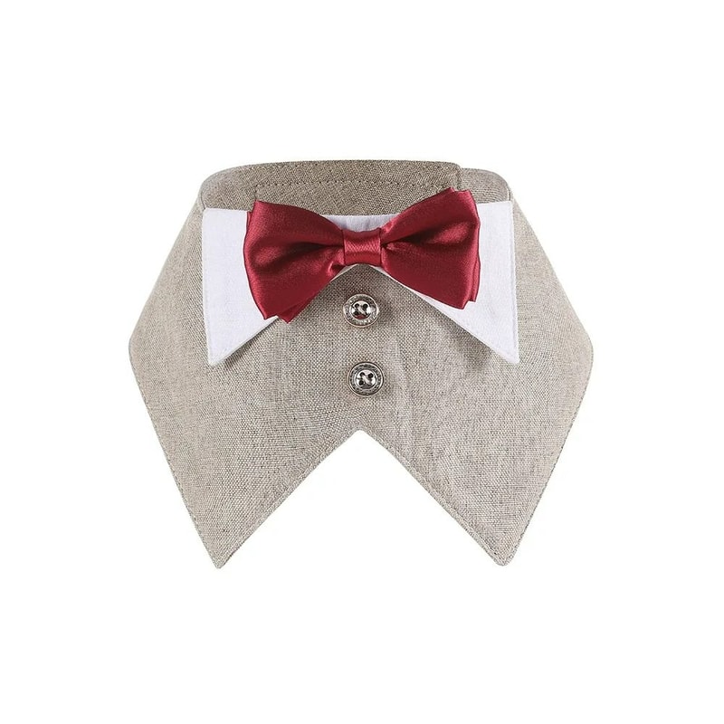Premium Dog Tuxedo Bandana Formal Wedding Party Bow Tie Collar 9