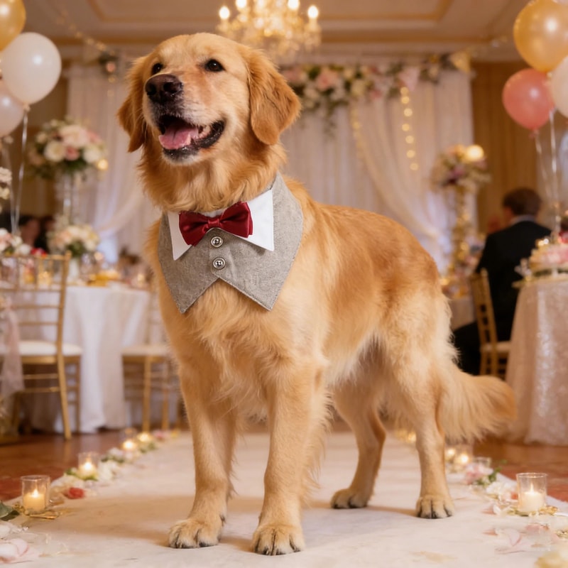 Premium Dog Tuxedo Bandana Formal Wedding Party Bow Tie Collar 2