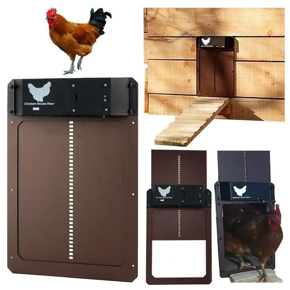 Smart Automatic Chicken Coop Door LightSensing Battery Powered Poultry Guard 0