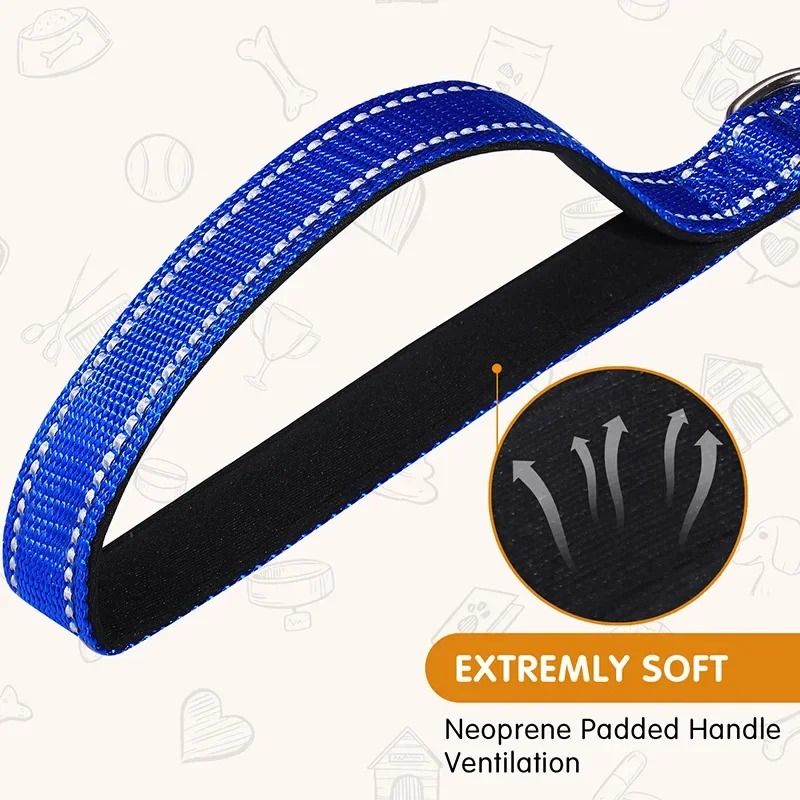 HighVisibility Reflective Dog Leash HeavyDuty Nylon Traction Strap For Night Safety 3