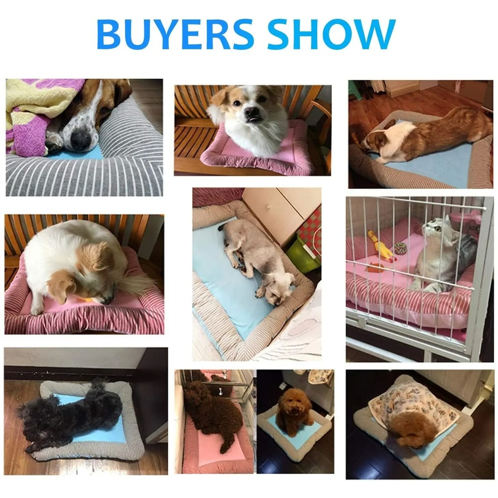 Instant Relief Ice Silk Cooling Mat Breathable Summer Sleep Pad For Dogs Cats 4