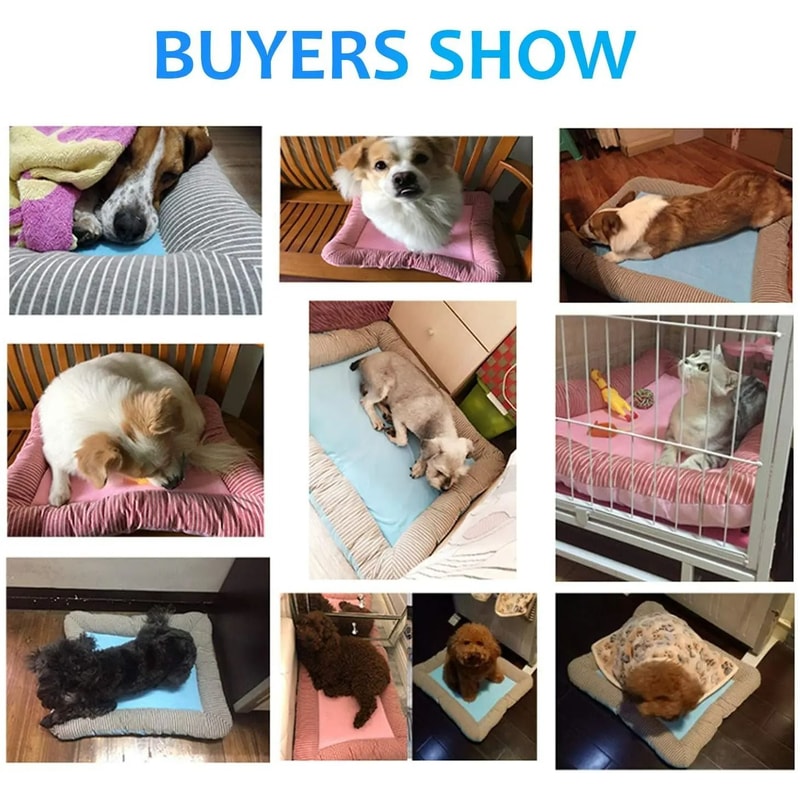Instant Relief Ice Silk Cooling Mat Breathable Summer Sleep Pad For Dogs Cats 4