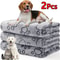 2Piece Premium Soft Fluffy Pet Blanket Set HighQuality Warm Fleece Mat With Cute Paw Prints 0