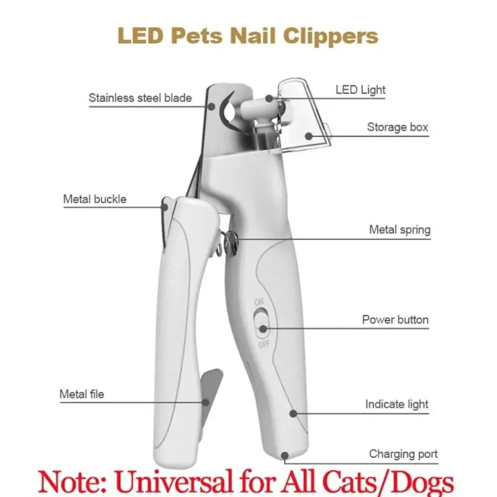 LED Safety Pet Nail Clipper Professional Grooming Trimmer With Blood Line Illumination 5
