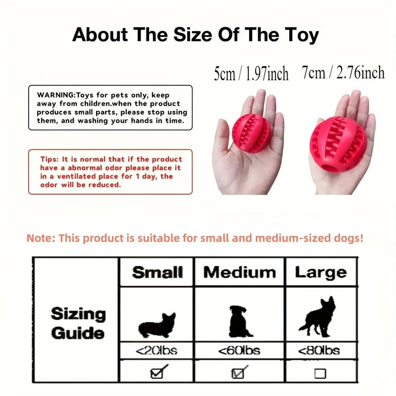 Interactive Dental Treat Ball NonToxic BiteResistant Enrichment Toy 1