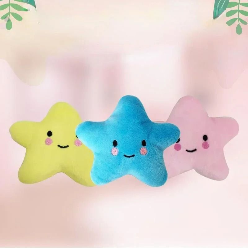 Interactive Plush Pentagram Squeak Toy Soft StarShaped Playmate For Dogs Cats 2