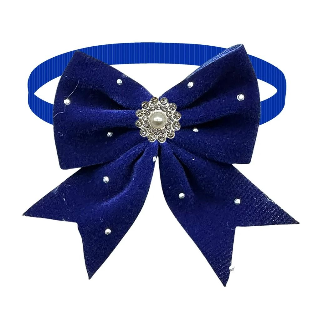 50Piece Deluxe Diamond Dog Bowtie Set Adjustable Plush Grooming Accessories For Weddings Parties 1