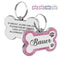Custom DoubleSided Glitter Pet ID Tag Personalized AntiLost Bone Pendant For Dogs Cats 0