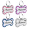 Custom DoubleSided Glitter Pet ID Tag Personalized AntiLost Bone Pendant For Dogs Cats 1