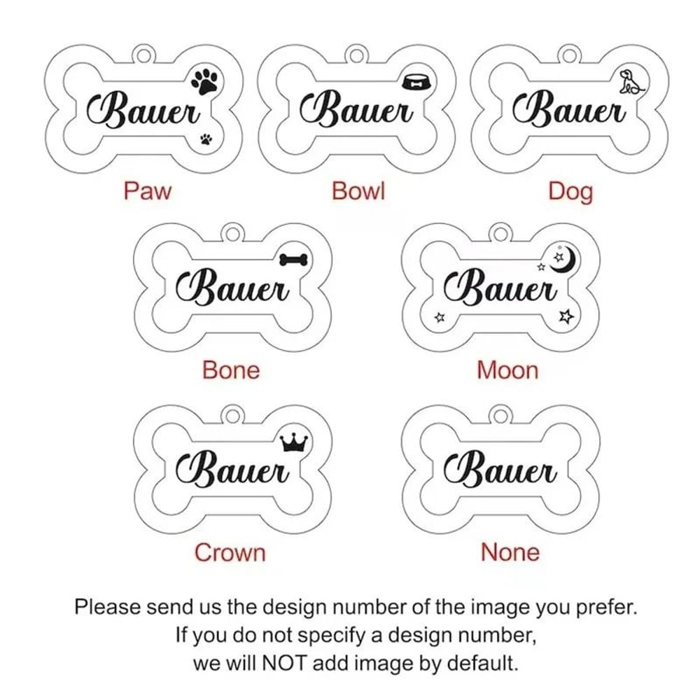 Custom DoubleSided Glitter Pet ID Tag Personalized AntiLost Bone Pendant For Dogs Cats 4
