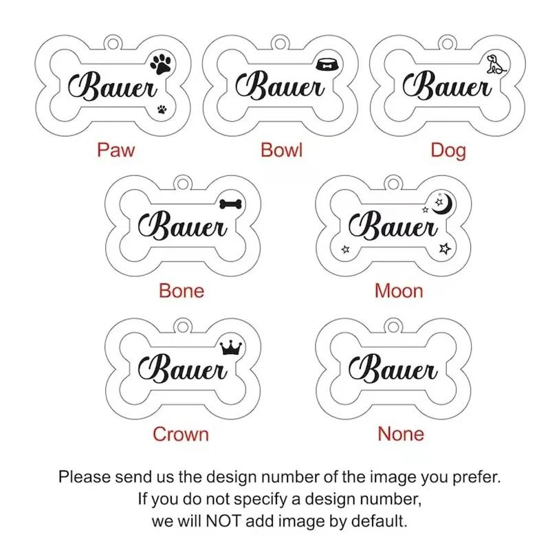 Custom DoubleSided Glitter Pet ID Tag Personalized AntiLost Bone Pendant For Dogs Cats 4