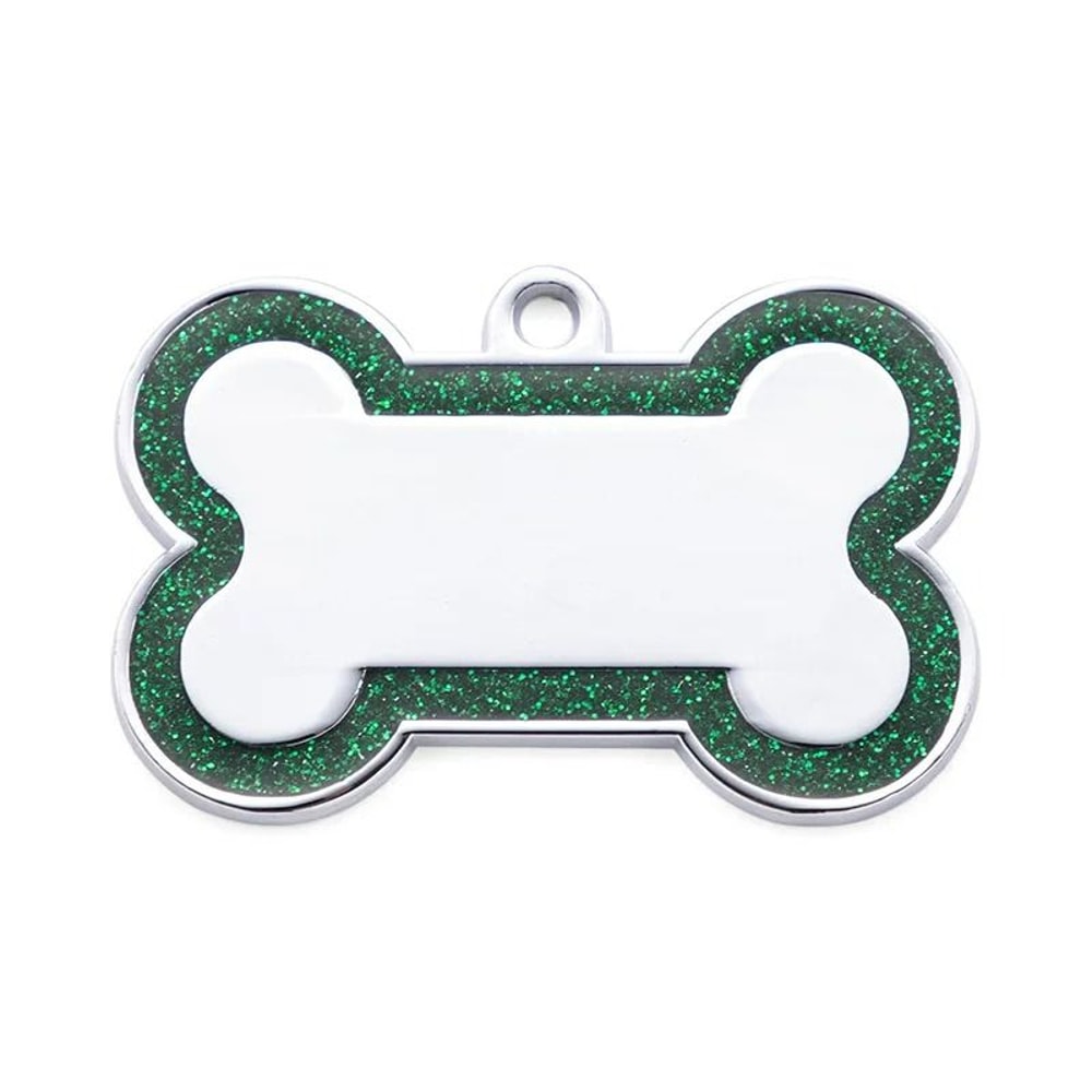 Custom DoubleSided Glitter Pet ID Tag Personalized AntiLost Bone Pendant For Dogs Cats 7