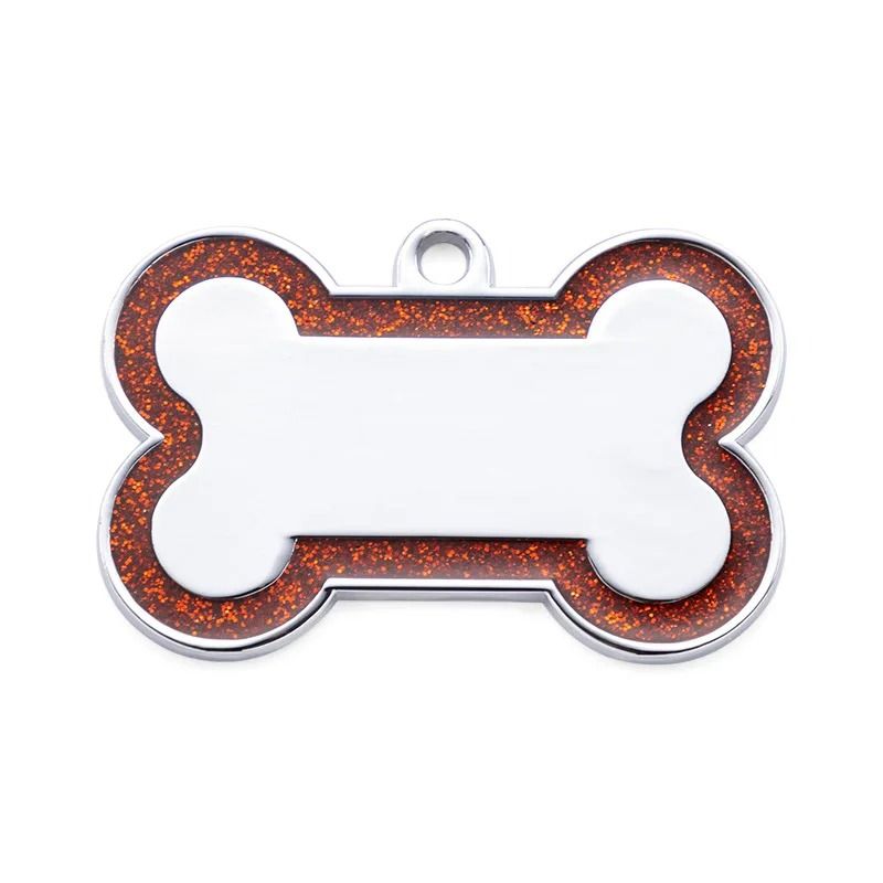 Custom DoubleSided Glitter Pet ID Tag Personalized AntiLost Bone Pendant For Dogs Cats 8