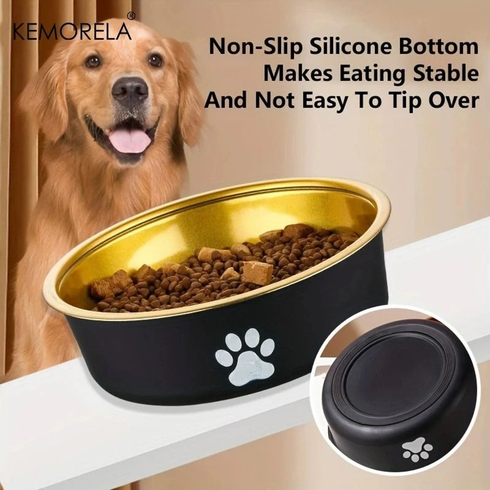 Premium Stainless Steel AntiSlip Pet Bowl Durable Food Water Feeder For Dogs And Cats 1
